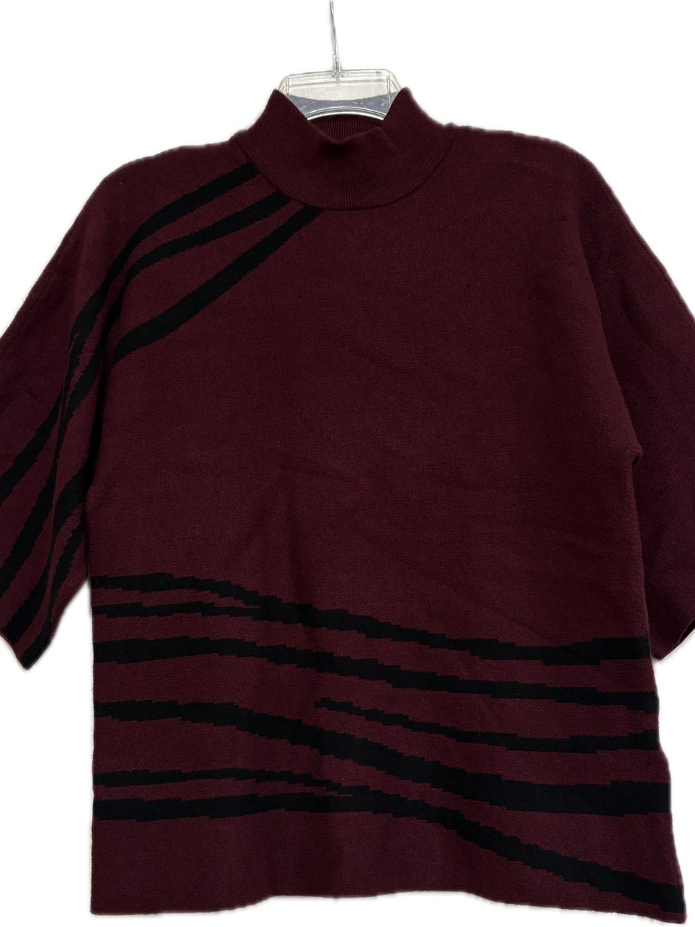 NWT Alfani Burgundy Abstract Striped Sweater Small